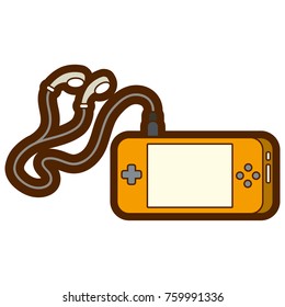 portable video game console with earphones for fun gadget
