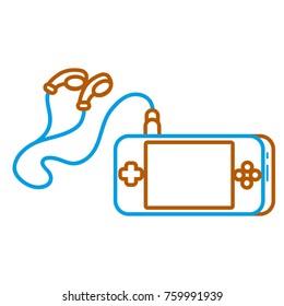 portable video game console with earphones for fun gadget