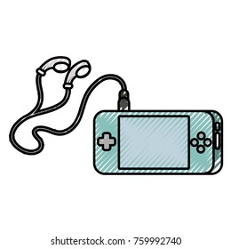 portable video game console with earphones for fun gadget