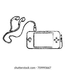 portable video game console with earphones for fun gadget