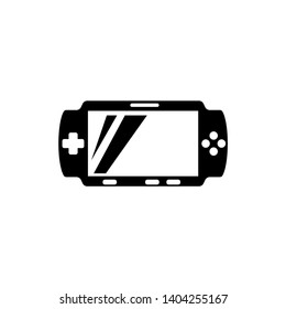 Portable Video Game Console. Flat Vector Icon illustration. Simple black symbol on white background. Portable Video Game Console sign design template for web and mobile UI element