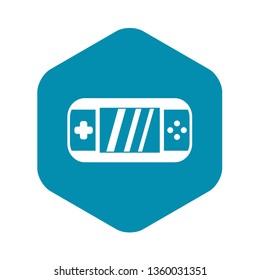 Portable video game console icon in simple style on a white background