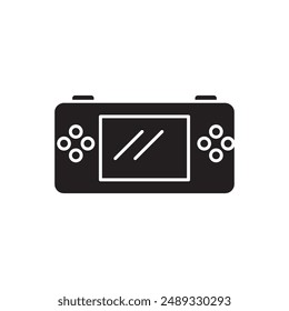 Portable video game console icon. Handheld game black flat trendy style illustration on white background..eps