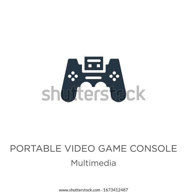 Portable video game console icon vector. Trendy flat\
portable video game console icon from multimedia collection\
isolated on white background. Vector illustration can be used for\
web and mobile 