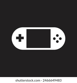 Portable video game Console, isolated on black background. Illustration for design