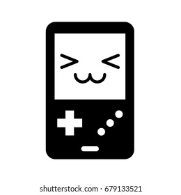 Portable video game console kawaii character