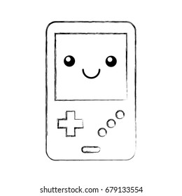 Portable video game console kawaii character
