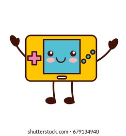 Portable video game console kawaii character