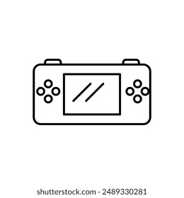 Portable video game console line icon. Handheld game simpel flat linear illustration on white background..eps