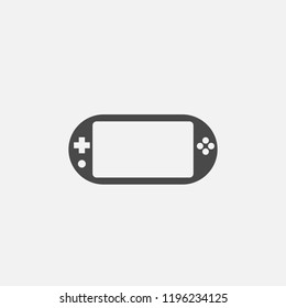 Portable video game console vector icon hand held eps10 electronic device
