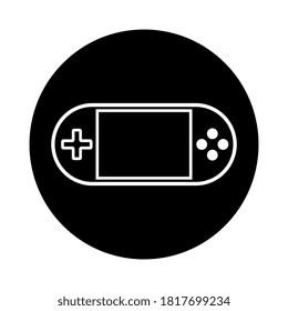 Portable video game console vector icon, flat bubble design