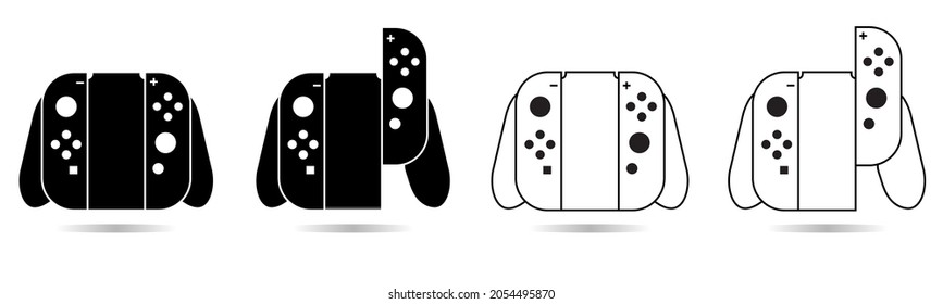 controlador de videojuegos portátil conjunto de iconos vectoriales planos para aplicaciones de juegos y sitios web