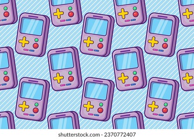 gadget de videojuegos portátil ilustración de vector de patrones sin inconvenientes 