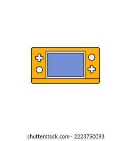 Portable video game icon in color, isolated on white background 