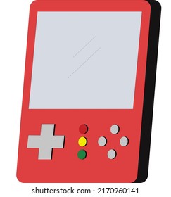 Portable video game. Red device