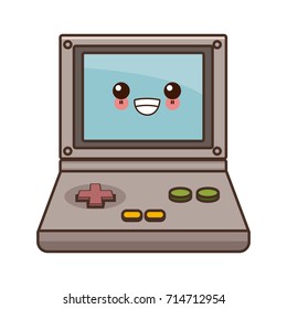 Portable videogame console cute kawaii cartoon