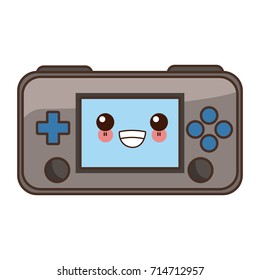 Portable videogame console cute kawaii cartoon