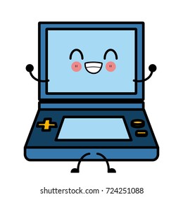 Portable videogame console cute kawaii cartoon