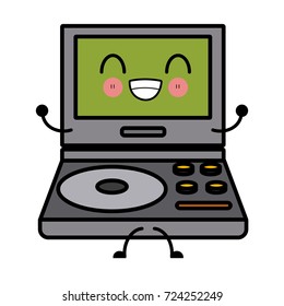 Portable videogame console cute kawaii cartoon