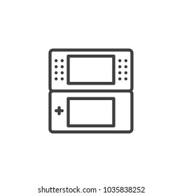Portable videogame console outline icon. linear style sign for mobile concept and web design. simple line vector icon. Symbol, logo illustration. Pixel perfect vector graphics