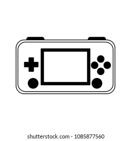 Portable videogame console technology on black and white