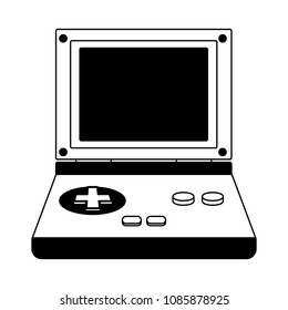Portable videogame console technology on black and white