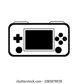 Portable videogame console technology on black and white