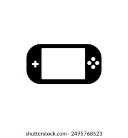 Portable videogame icon, simple flat black trendy style illustration..eps