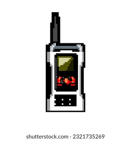 portable walkie talkie game pixel art retro vector. bit portable walkie talkie. old vintage illustration