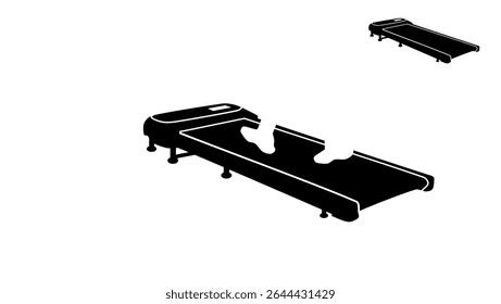Portable Walking Treadmill Quiet, Black Isolated Silhouette