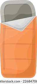 portable warm sleeping bag concept, Backpacking Hiking Bed vector color icon design, Camping and outdoor symbol, extreme sports equipment sign, Wildlife and Expedition elements stock illustration 