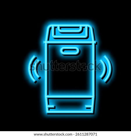 portable washing machine neon light sign vector. portable washing machine illustration