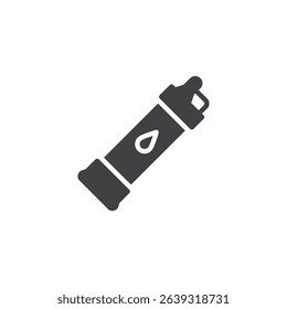 Portable water purification vector icon. filled flat sign for mobile concept and web design. Water Filter glyph icon. Symbol, logo illustration. Vector graphics