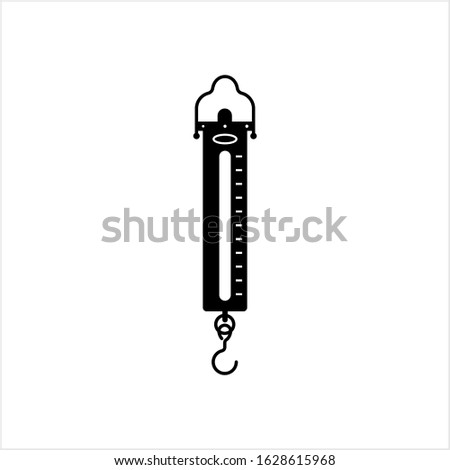 Portable Weighing Scale Icon, Weight Measuring Hanging Balance Vector Art Illustration