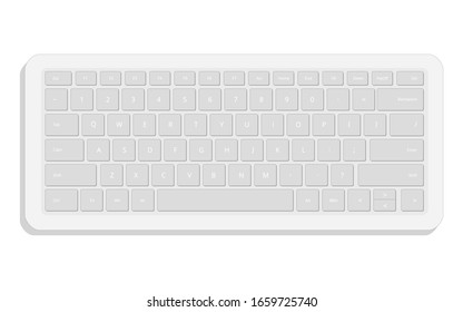 portable white separate isolated keyboard on a white background