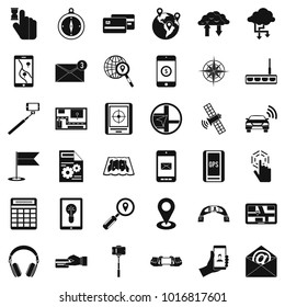 Portable widget icons set. Simple set of 36 portable widget vector icons for web isolated on white background