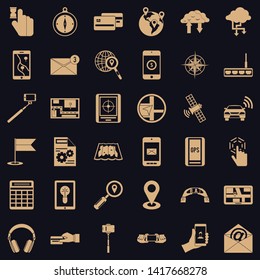 Portable widget icons set. Simple set of 36 portable widget vector icons for web for any design