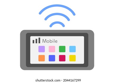 Portable wireless LAN router. Vector illustration.