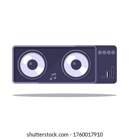 Altavoz inalámbrico portátil Conéctese con smartphone para reproducir la música. Icono de vector