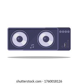 Portable wireless speaker Connect with smartphone to play the music. Vector icon