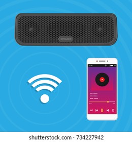 Portable Wireless Speaker Connection with Smartphone to Player the Music