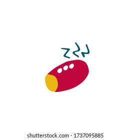 Icono de doodle portátil para altavoces inalámbricos. Gráfico vector dibujado a mano