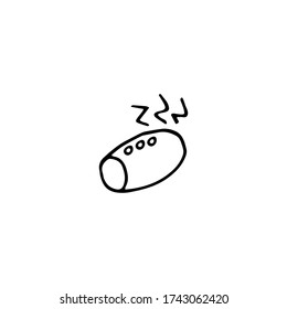 Portable wireless speaker doodle icon. Hand drawn vector graphic