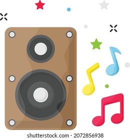 Portable wireless speakers Concept Vector Color Icon Design, Party Celebrations Symbol, Winter Holiday Season Sign, New Year and Christmas Stock Illustration