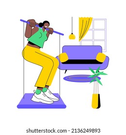 Portable workout gym abstract concept vector illustration. Total-body home workout system, sport lifestyle, self isolation, power exercise, home fitness, training session abstract metaphor.