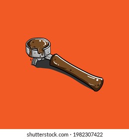vector de ilustraciones de herramientas de café portafilter 