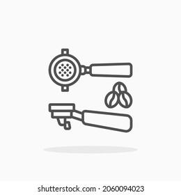 Portafilter icon. Editable Stroke and pixel perfect. Outline style. Vector illustration. Enjoy this icon for your project.