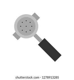 Portafilter vector, coffee related flat design icon