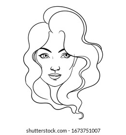 Portait of a lady in minimalist style. Vector illustration