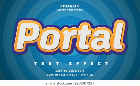 portal editable text effect with modern and simple style, usable for logo or campaign title